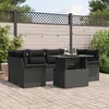Image de Set de canapÃ© de jardin vidaXL 7 piÃ¨ces avec coussins Rotin Poly Noir, CanapÃ© de jardin 2 places vidaXL avec rangement et coussins Rotin Poly Noir