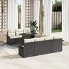 Image de Vidaxl Ensemble De CanapÃ©s De Jardin 8 PiÃ¨ces Avec Coussins Rattan Poly Noir, Vidaxl CanapÃ© De Jardin 2 Places Avec Rangement & Coussins Rattan Poly Noir