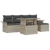 Image de vidaXL Set de CanapÃ©s de Jardin 6 PiÃ¨ces avec Coussins en Rotin Poly Gris Clair, vidaXL CanapÃ© de Jardin 2 Places avec Rangement et Coussins en Rotin Poly Gris Clair