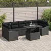 Image de Ensemble De CanapÃ©s De Jardin Vidaxl 8 PiÃ¨ces Noir Rotin Et Polyester