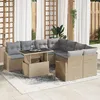 Image de Ensemble De CanapÃ© De Jardin Vidaxl 9 PiÃ¨ces Marron Clair Et Gris