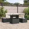 Image de Ensemble De CanapÃ© De Jardin Vidaxl 5 PiÃ¨ces Noir, CrÃ¨me
