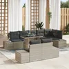 Image de vidaXL Ensemble De Salon De Jardin Vidaxl 9 Pièces Beige, Noir
