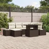 Image de Ensemble De CanapÃ© De Jardin Vidaxl 7 PiÃ¨ces Marron Rattan, Polyester
