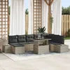 Image de vidaXL Ensemble de sofa de jardin 9 piÃ¨ces Beige Rotin en polyÃ©thylÃ¨ne