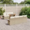 Image de Vidaxl Ensemble CanapÃ© De Jardin 8 PiÃ¨ces Avec Coussins Beige Rattan SynthÃ©tique, Vidaxl CanapÃ© De Jardin 2 Places Avec Rangement & Coussins Beige Rattan SynthÃ©tique