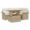 Image de CanapÃ© De Jardin 5 PiÃ¨ces Avec Coussins Beige Poly Rattan, CanapÃ© De Jardin 2 Places Avec Rangement Et Coussins Beige Poly Rattan