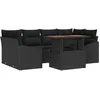 Image de Vidaxl Ensemble De CanapÃ© De Jardin 7 PiÃ¨ces Avec Coussins Noir En Rattan SynthÃ©tique
