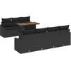Image de vidaXL Ensemble de canapÃ© jardin rotin noir 8 piÃ¨ces avec coussins