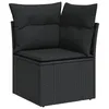 Image de vidaXL Ensemble de canapÃ© jardin 8 piÃ¨ces avec coussins noir poly rotin