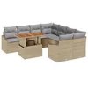 Image de vidaXL Ensemble de 9 canapÃ©s de jardin avec coussins beige poly rotin