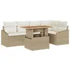 Image de vidaXL Set de Sofa de Jardin 6 PiÃ¨ces avec Coussins Beiges en Rattan Poly
