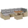 Image de Vidaxl Ensemble De CanapÃ©s De Jardin 8 PiÃ¨ces Avec Coussins Beige Poly Rotin