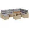 Image de Vidaxl Ensemble De CanapÃ© De Jardin 9 PiÃ¨ces Avec Coussins Beige En Rattan SynthÃ©tique