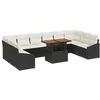 Image de Vidaxl Ensemble De CanapÃ©s De Jardin De 11 PiÃ¨ces Avec Coussins Noir Rattan Poly