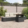 Image de Vidaxl Ensemble De CanapÃ© De Jardin 5 PiÃ¨ces Avec Coussins En Poly Rotin Noir