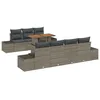 Image de vidaXL Ensemble de Sofa de Jardin de 8 PiÃ¨ces avec Coussins Gris Rattan Poly