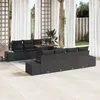 Image de vidaXL Vidaxl Ensemble De Canapé De Jardin 7 Pièces Avec Coussins Noir En Poly Rotin