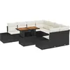 Image de Vidaxl Ensemble De CanapÃ© De Jardin 9 PiÃ¨ces Avec Coussins Noir Poly Rotin
