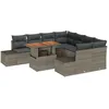 Image de Vidaxl Ensemble De CanapÃ© De Jardin 9 PiÃ¨ces Avec Coussins Gris En Rotin Poly