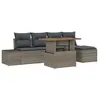 Image de Vidaxl Ensemble De CanapÃ©s De Jardin De 6 PiÃ¨ces Avec Coussins Gris Rattan Poly