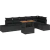 Image de Vidaxl Ensemble De CanapÃ©s De Jardin 7 PiÃ¨ces Avec Coussins Noir Rattan Poly