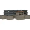 Image de Vidaxl Ensemble De CanapÃ© De Jardin 7 PiÃ¨ces Avec Coussins Gris En Poly Rattan