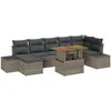 Image de Vidaxl Ensemble De CanapÃ© De Jardin 8 PiÃ¨ces Avec Coussins Gris En Poly Rattan