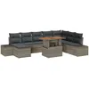 Image de Vidaxl Ensemble De CanapÃ© De Jardin De 9 PiÃ¨ces Avec Coussins Gris Poly Rattan