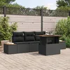 Image de Vidaxl Ensemble De CanapÃ© De Jardin De 5 PiÃ¨ces Avec Coussins Noir En Poly Rattan, CanapÃ© De Jardin 2 Places Avec Rangement Et Coussins Noir En Poly Rattan