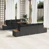 Image de Ensemble De CanapÃ© De Jardin De 9 PiÃ¨ces Noir Avec Coussins En Poly Rattan, CanapÃ© De Jardin 2 Places Noir Avec Rangement Et Coussins En Poly Rattan