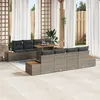 Image de Ensemble De CanapÃ© De Jardin Vidaxl 9 PiÃ¨ces Avec Coussins Gris Poly Rattan, CanapÃ© Jardin Vidaxl 2 Places Avec Rangement Et Coussins Gris Poly Rattan
