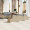 Image de CanapÃ© De Jardin 9 PiÃ¨ces Avec Coussins Beige Poly Rotin, CanapÃ© 2 Places Avec Rangement Et Coussins Beige Poly Rotin