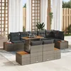 Image de vidaXL Ensemble De Canapé De Jardin 9 Pièces Avec Coussins Gris Poly Rotin Vidaxl