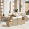 Image de vidaXL Ensemble De Canapés De Jardin 9 Pièces Vidaxl Avec Coussins Beige Poly Rattan