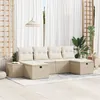 Image de Vidaxl Set De CanapÃ©s De Jardin 6 PiÃ¨ces Avec Coussins Beige Poly Rattan