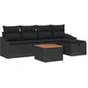 Image de Vidaxl Ensemble De CanapÃ© De Jardin 6 PiÃ¨ces Avec Coussins Noir Poly Rattan