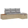 Image de Vidaxl Ensemble De CanapÃ© De Jardin 4 PiÃ¨ces Avec Coussins Beige Poly Rotin