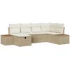 Image de Vidaxl Ensemble De CanapÃ© De Jardin 6 PiÃ¨ces Avec Coussins Beige Poly Rattan