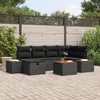 Image de Vidaxl Ensemble De CanapÃ©s De Jardin De 7 PiÃ¨ces Avec Coussins En Rattan Poly Noir