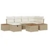 Image de Vidaxl Ensemble De CanapÃ© De Jardin 7 PiÃ¨ces Avec Coussins Beige En Rattan Poly