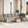 Image de Vidaxl Ensemble De CanapÃ© De Jardin 8 PiÃ¨ces Avec Coussins Beige Poly Rotin