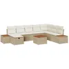 Image de Vidaxl Ensemble De CanapÃ© De Jardin 9 PiÃ¨ces Avec Coussins Beige Rattan Poly