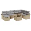 Image de vidaXL Ensemble de 9 CanapÃ©s de Jardin avec Coussins Beige Poly Rotin