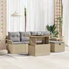 Image de Vidaxl Ensemble De CanapÃ© De Jardin De 6 PiÃ¨ces Avec Coussins Beige En Rotin Poly