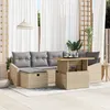 Image de Vidaxl Ensemble De CanapÃ©s De Jardin 7 PiÃ¨ces Avec Coussins Beige Rattan Poly