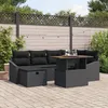 Image de Vidaxl Ensemble De CanapÃ© De Jardin 7 PiÃ¨ces Avec Coussins Noir En Rotin Poly