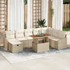 Image de Vidaxl Set De CanapÃ© De Jardin 9 PiÃ¨ces Avec Coussins Beige Poly Rotin