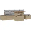 Image de Vidaxl Ensemble De CanapÃ© De Jardin 6 PiÃ¨ces Avec Coussins Beige En Poly Rattan