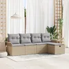 Image de Ensemble De CanapÃ©s De Jardin Vidaxl Avec Coussins Beige Poly Rotin, CanapÃ© De Jardin 2 Places Vidaxl Avec Rangement & Coussins Beige Poly Rotin